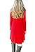 Women's Long Sleeve Casual Loose T-Shirt Dress Red XL