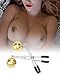 Nipple Clamps, SEXY SLAVE Adjustable Soft Rubber Tweezer Nipple Clips, SM Fetish Breast Clit Sensual Bondage Nipple Sex Toy(Gold and Leather Tassels)thumb 4