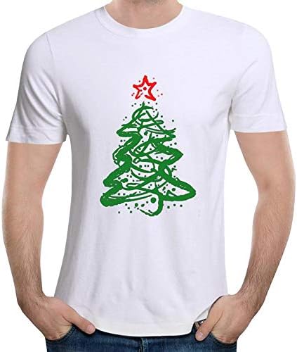 Men's Printed Polyester T-Shirts with Short Sleeves and Round Neck
