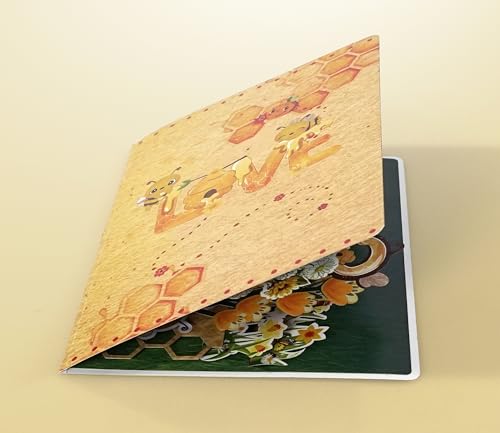 CUTPOPUP The Bees Love – 3D Anniversary Card, Wedding Anniversary Card, Birthday Card, Wedding Greeting Card, Gift Card, Original Gifts for Women (Bees Love) US8-LO146ES