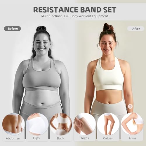 Set of Resistance Bands, Elastic Bands for Pedal and Handles, Ankle Pulleys Gym, Elastic Bands for Figure 8, Fitness Elastic Band for Abs at Home