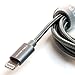 Apple MFi Certified - Lightning to USB Braided Cable with Aluminum Housing Color: Grey