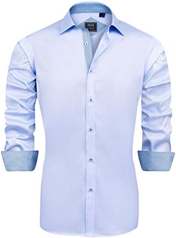 Men's Casual Long Sleeve Stretch Dress Shirt Wrinkle-Free