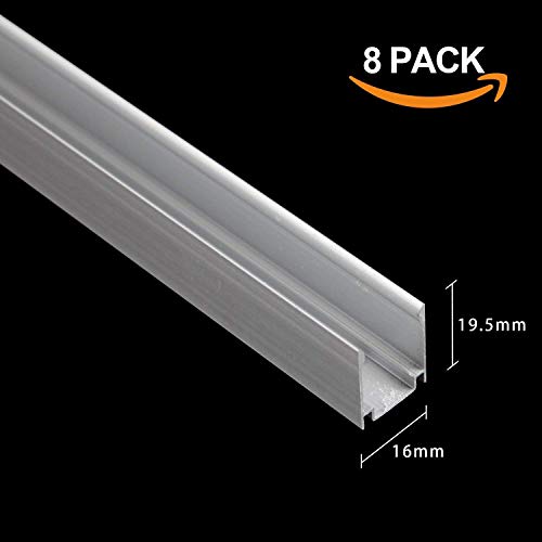 Shine Decor 3.3FT/1M Aluminum Track 110V 15mmx25mm LED Neon Rope Lights, Pack of 8