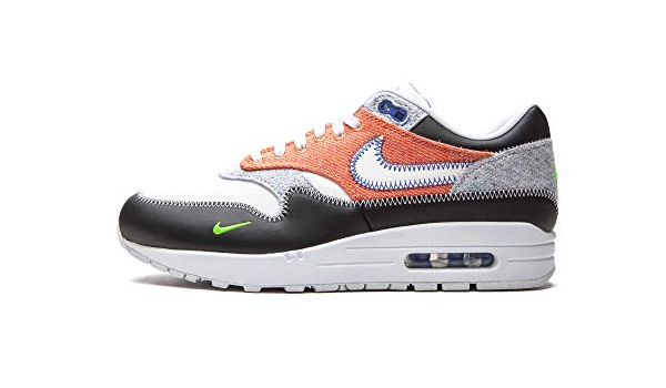 Amazon.com | Nike Men's Air Max 1 Recycled White/Black-Electric Green-Game  Royal (CT1643 100) - | Fashion Sneakers