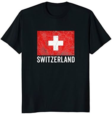 Switzerland Flag Shirt Distressed Vintage Swiss T-Shirt Gift