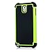 Galaxy Note 3, iSee Case (TM) Heavy Duty Dual Layer Hybrid Protective Cover Case for Samsung Galaxy Note 3 (Black on Green)