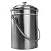 Innovative Home Stainless Steel Compost Bin Can with Double Filtered Lid, 1.3 Gallon