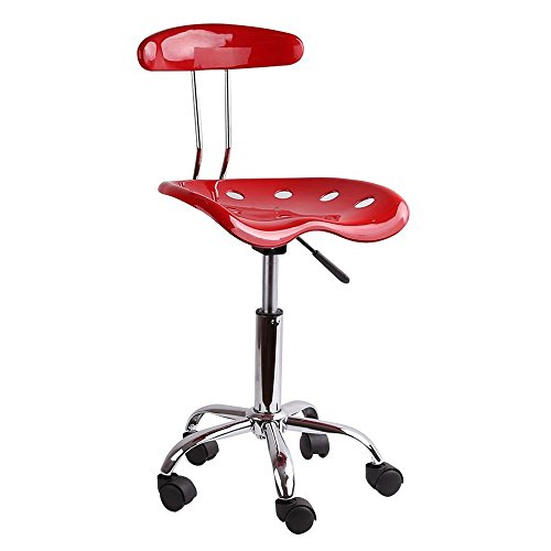 Homall Chrome Computer Barstools Task Chair with Tractor Seat (RedSet