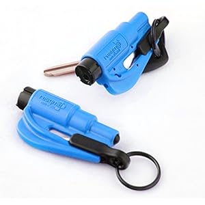 resqme The Original Keychain Car Escape Tool, Made in USA (Blue) - Pack of 2
