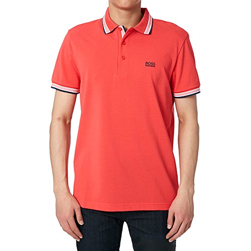 HUGO BOSS Men's Modern Fit Paddy Polo Shirt Red L