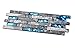 Home Building Glass Tile Kitchen Backsplash Idea Bath Shower Wall Decor Teal Blue Gray Wave Marble Interlocking Pattern Art Mosaics TSTMGT002 (1 Sample [4''x12''])