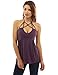 PattyBoutik Women Geometric Straps V Neck Halter Top (Drak Purple Medium)