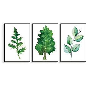 Framed for Living Room Bedroom Beautiful Leaves for x3 Panels