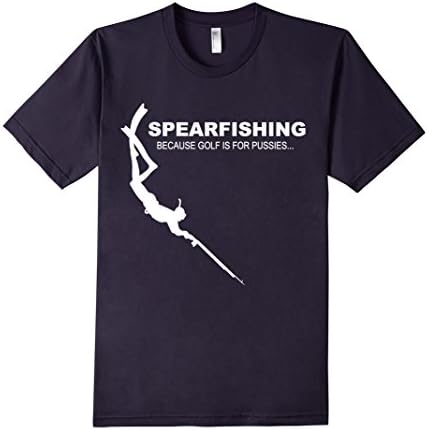 Men's Spearfishing T-shirt - Funny Spearfishing Shirt Medium Navy