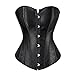 Women's Bustier Corset Top Sexy Lingerie Sets Black Satin Waist Cincher