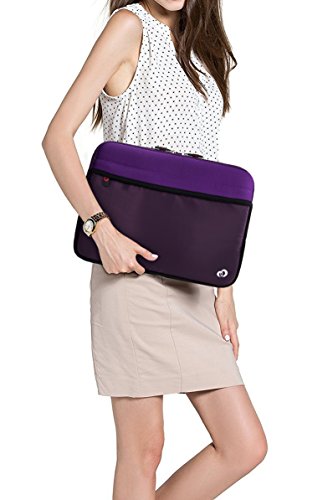 Kroo 10-11.6 Inch Laptop Sleeve Tablet Bag, Water Resistant Neoprene Notebook Computer Carrying Cover for Apple MacBook, Microsoft Surface, Chromebook (Violet) - Thumbnail 7