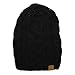 BASICO Unisex Warm Chunky Soft Stretch Cable Knit Beanie Cap Hat (Black-102)