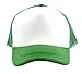 NYFASHION101 Blank Mesh Adjustable Snapback Cotton 6-Panel Trucker Hat Cap, Kelly Green/White