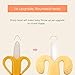 Lelife Teether Banana Training Baby Teether and Toothbrush BPA Free,Soft Silicone Yellow