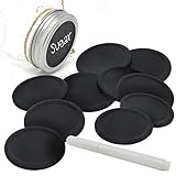 10 x Chalkboard Mason Jar Lids, reversible lids & reusable with Magic White Pen (Standard Size Mason Jars) | Smith's Mason Jars