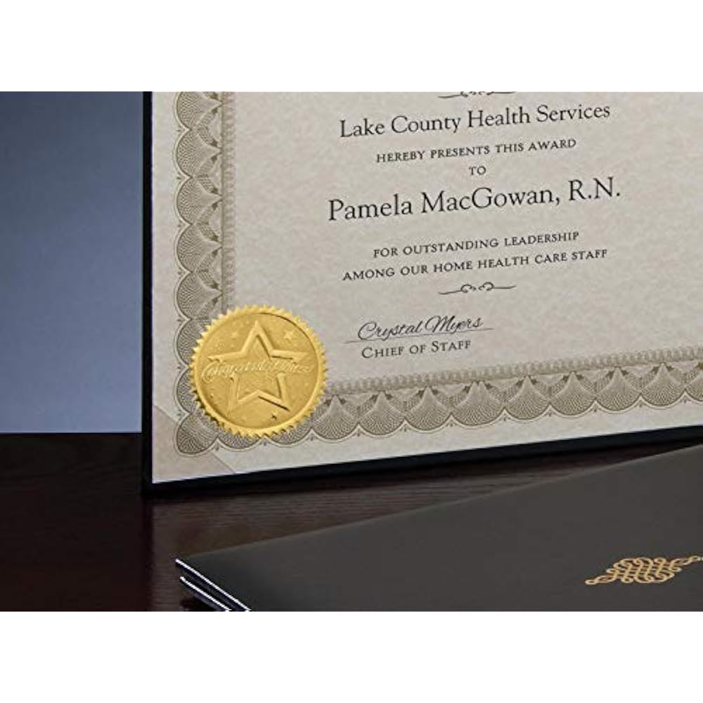 PaperDirect Congratulations Star Embossed Gold Certificate Seals, 102