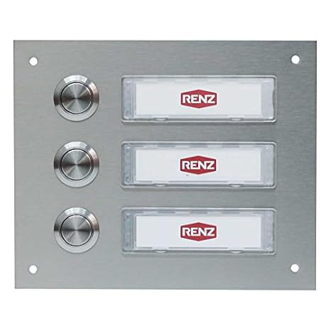 Edelstahl Türklingel für 3 Familien (145 x 120 mm), Haustürklingel mit austauschbaren Namensschildern, wasserdichte und UV be