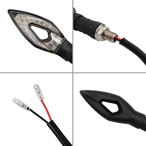 Justech 4pcs Flowing Flashing Led Turn Signal Lights Motorbike Indicators Waterproof 12V 14 LEDs Bulbs Universal for Motorcycle Motorbike Harley Kawasaki Yamaha Suzuki Off Road - Thumbnail 6