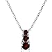 Sterling Silver Genuine, Created or Simulated Gemstone Round Graduating 3-Stone Pendant Necklace, 16