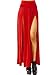 Vivicastle Sexy High Waisted Double Slits Open Knit Long Maxi Skirt (Small, RED)