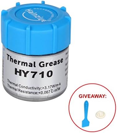 Halnze 10g(0.35oz) Silver Thermal Paste High Performance Heatsink Compound for All Coolers CPU GPU LED, VIdeo Cards etc; Tub with Applicator &amp; Thumb Sleeve.