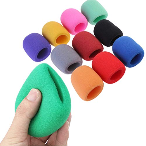 ANBANA 10 Pack Colors Handheld Stage Microphone Windscreen Foam Mic