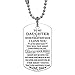 ZXOTTY to My Daughter Just Do Your Best Love Dad Daddy Father Dog Tag Military Air Force Navy Coast Guard Necklace Ball Chain Gift for Best Son Birthday Graduation Stainless Steel