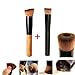GYBest Best 2pcs Premium Brushes - Black Professional Face Concave Liquid Foundation Makeup Brush + Cosmetic Makeup Foundation Powder Brush Angled Professional Tool
