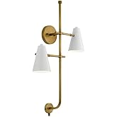 Kichler Sylvia 2 Light Wall Sconce in White and Natural Brass