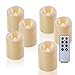 Beichi Set of 6 Remote Control Votive Candles Battery Operated, Flameless Flickering Tealight Candles, LED Timer Tea Lights in Amber Yellow Flame, Unscented Outdoor Electric Candles, D1.5