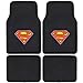 BDK WBMT-1601 WMT1601 Superman Carpet Floor Car SUV Van and Truck-Original Design Mats, 4 Pieces, Black