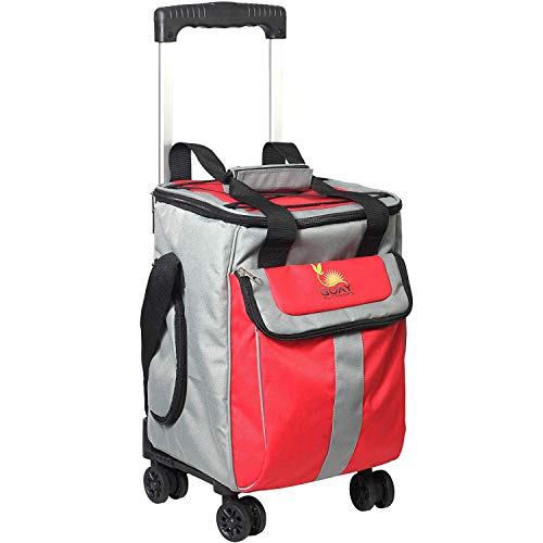 Guay Outdoors Trolley Cooler Bag Thermal Insulated with Swivel Wheels | Telescopic Handle | Large 36 Cans Capacity | Leak Proof Soft Chiller for Picnic Camping Beach Outdoor Travel Tailgate Fishing