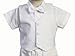 Swea Pea & Lilli Poly Cotton Christening Short Set with Basket Weave Veast and Hat - White Size L (12-18 Months) / 18-22 Pounds