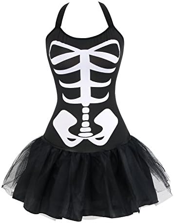 Ecilu Women's Pattern Skeleton Halloween Black XX-Large