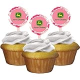 John Deere Pink Cupcake Picks (12ct)