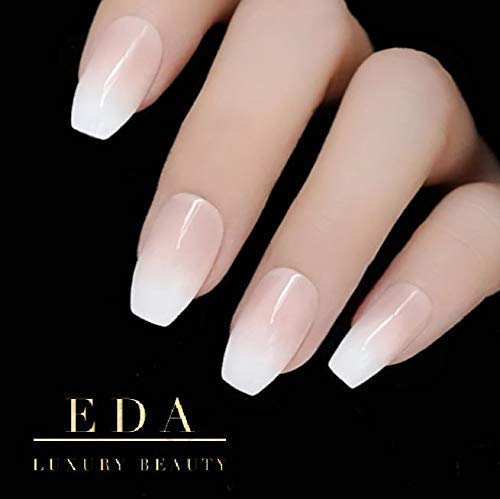 EDA LUXURY BEAUTY NATURAL NUDE PINK OMBRE WHITE FRENCH GLAMOROUS DESIGN Gel Glitter Press On Artificial Nail Tips Shiny Acrylic False Nails Extra Long Ballerina Square Coffin Super Fashion Fake Nails 1 EDA LUXURY BEAUTY NATURAL NUDE PINK OMBRE WHITE FRENCH GLAMOROUS DESIGN Gel Glitter Press On Artificial Nail Tips Shiny Acrylic False Nails Extra Long Ballerina Square Coffin Super Fashion Fake Nails