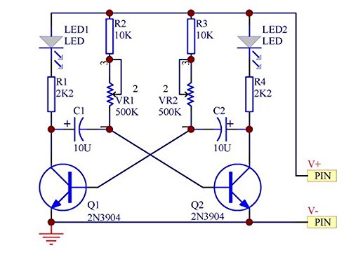 Adjustable Transistor Astable Multivibrator Circuit Learn Kit, LED Flashing, Practical Soldering Project Kit