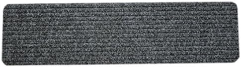 Dean Carpet Stair Treads/Runners/Mats/Step Covers - Dark Grey Ribbed 23" x 8" Indoor/Outdoor Non-Skid Slip Resistant Dog Helper Rugs (Set of 3)