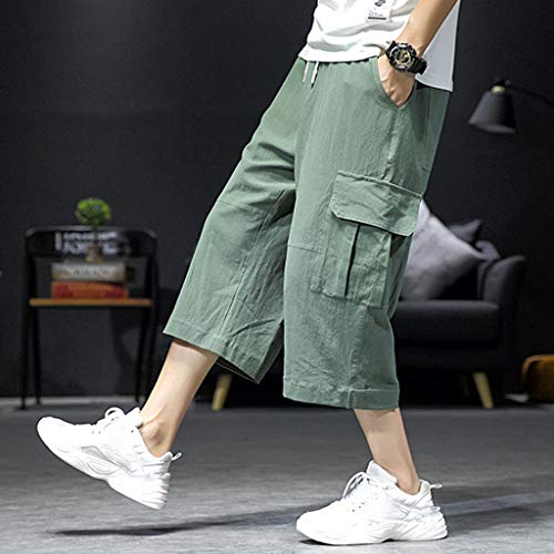 2 F_Gotal+Mens+Elastic+Calf+Length+Pants