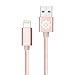 Lightning Cable, iPhone 6S Charger Rose Gold, 2 Pack 6.6 Feet F-color Long Braided Apple Certified Lightning to USB Cable for iPhone 6S 6 Plus 5 5S 5C SE 2016, iPad Air 3 Mini 4, iPad Pro Rose Pink 2M