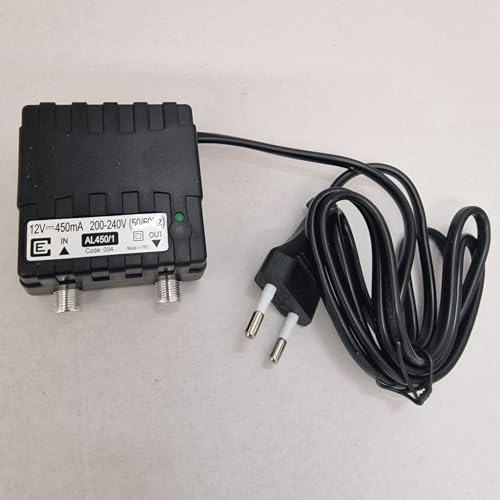 AL450/1 - Alimentatore per Antenna TV 12V 450mA, Connettore EFFE, Made in P.R.C., Progettato in Italia