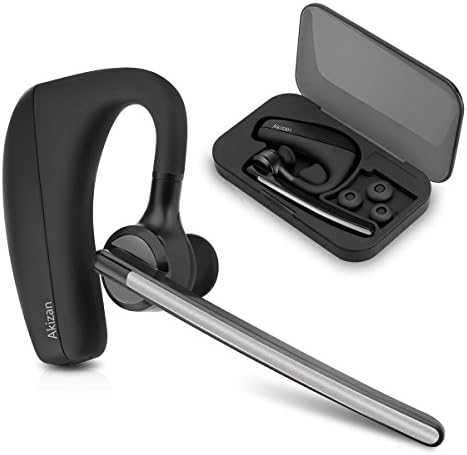 Bluetooth Headset, Akizan K10S Wireless Earpiece Hands Free Headphones with Microphone &amp; Carrying Case for Driving,Running, Gym, 10 Hrs Talk Time, Compatible with iPhone Android Cell Phones