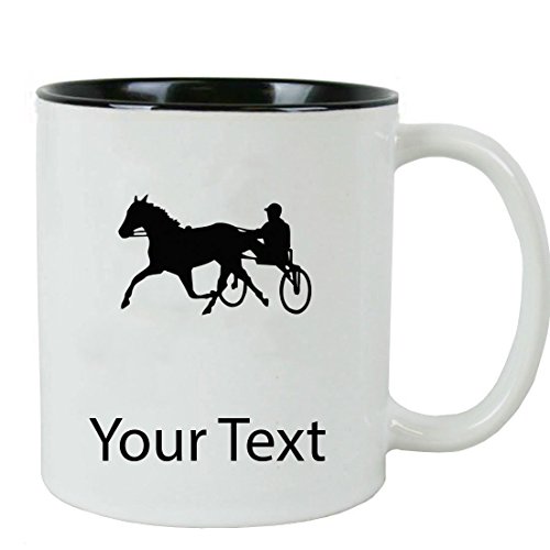 Personalized Custom Harness Horse Racing 11 oz White Ceramic Coffee Mug with White Gift Box - Thumbnail 3