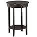 Yaheetech Round Sofa Side End Table with Drawer and Shelf Bedside Nightstand Living Room Tall Accent Tables End Table for Small Spaces Wooden (Espresso)